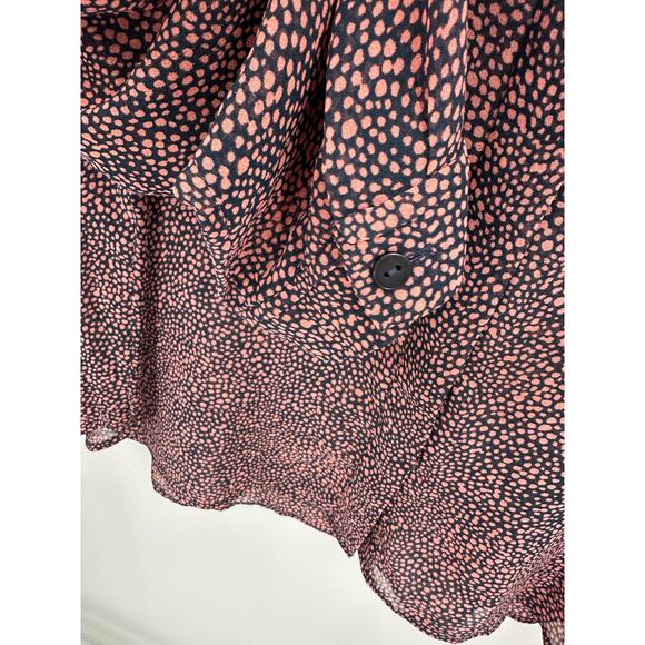 Tommy Hilfiger Pink Blue Speckled Button Down Sheer Blouse Polyester Women XL - Picture 7 of 8